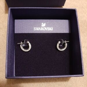 Swarovski Mini Hoop Earrings Silver